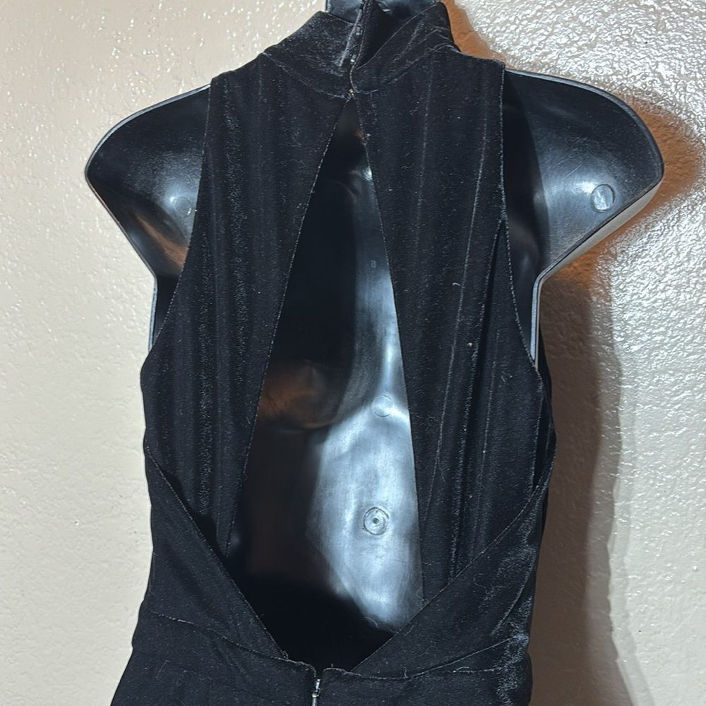 REISS women’s dori velvet jumpsuit 2 open back high neck quiet luxury black - Picture 10 of 14